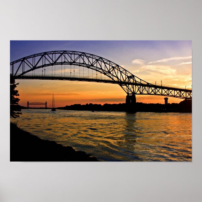 Poster Coucher de soleil du pont Bourne (Devant)