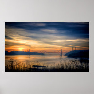 Poster Coucher de soleil du pont de Carquinez