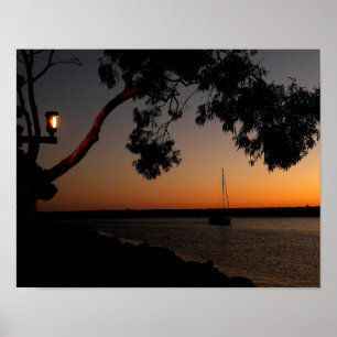 Poster Coucher de soleil du port de Dana Point