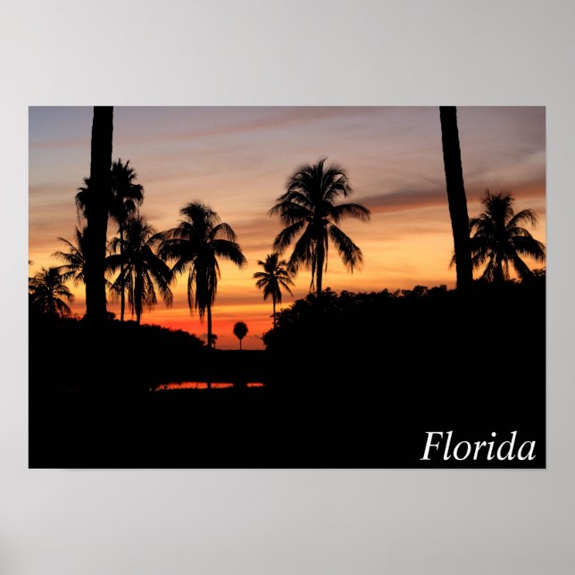 Poster coucher de soleil en Floride (Devant)