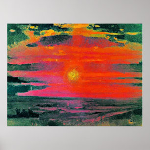 Poster Coucher de soleil en hiver, oeuvre d'Arkhip Kuindz