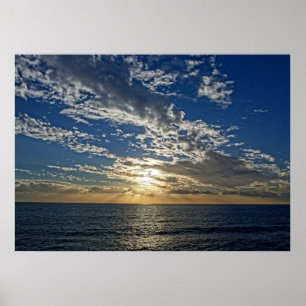 Poster Coucher de soleil en Ligurie - Cinque Terre, Itali