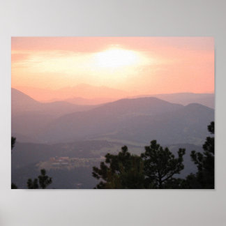 Poster Coucher de soleil en montagne 2 grand