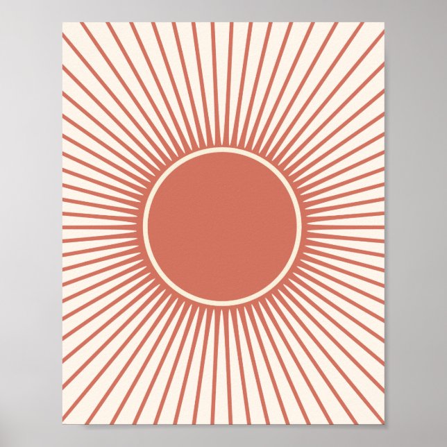 Poster Coucher de soleil en terre cuite (Devant)