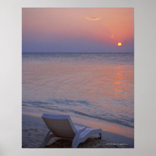 Poster Coucher de soleil et mer