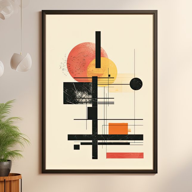 Poster Coucher de soleil géométrique moderne du milieu du (Créateur téléchargé)