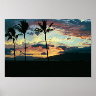 Poster Coucher de soleil hawaïen