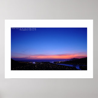 Poster Coucher de soleil hawaïen doux