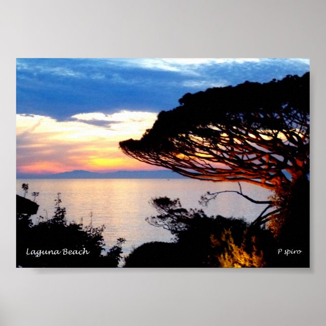 Poster Coucher de soleil imprimé sur toile (Devant)