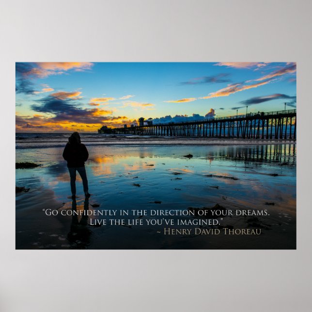 Poster Coucher de soleil inspirant dans la citation d'Oce (Devant)