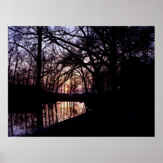 Poster Coucher de soleil Kasteel Moat 2