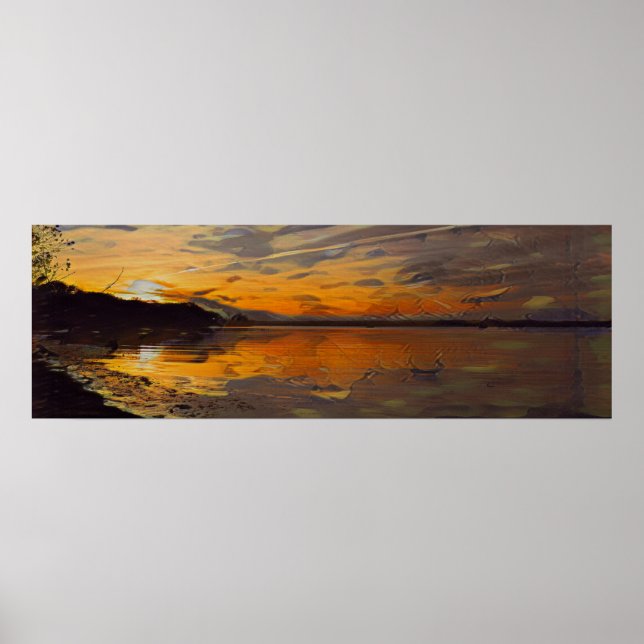 Poster Coucher de soleil large (Devant)