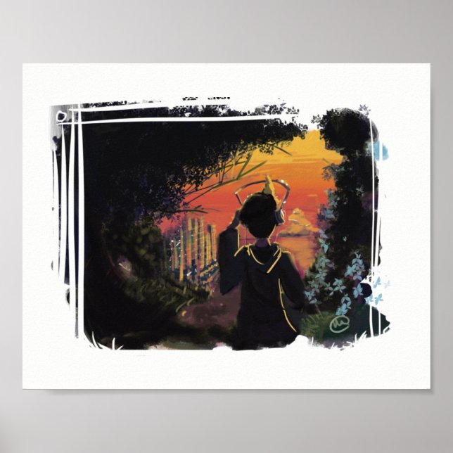 Poster - coucher de soleil lo-fi par micgurro (Devant)