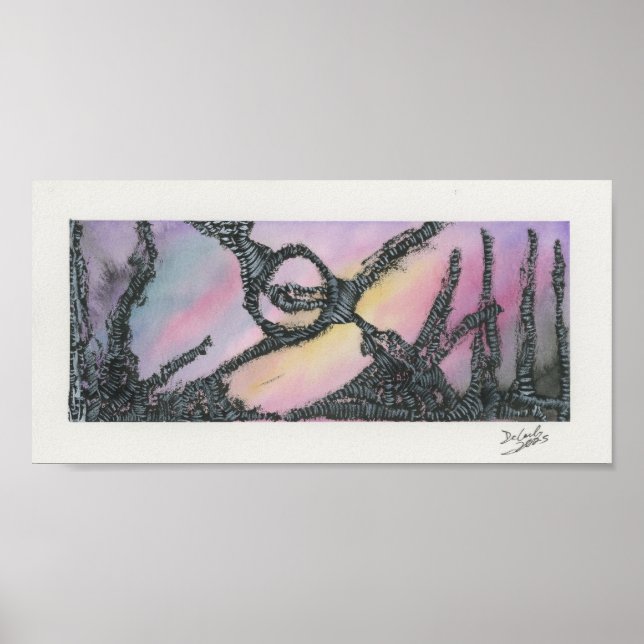 Poster Coucher de soleil lointain (Devant)