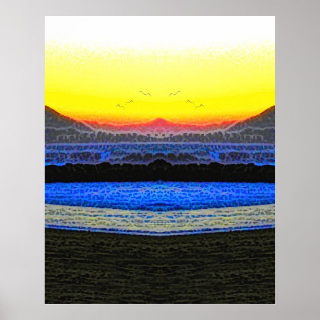 Poster Coucher de soleil mystique à double vision  (Devant)