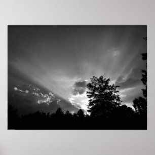 Poster Coucher de soleil / Noir,
