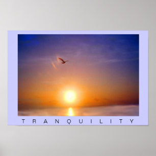Poster Coucher de soleil océanique Tranquillité