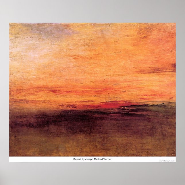 Poster Coucher de soleil par Joseph Mallord Turner (Devant)