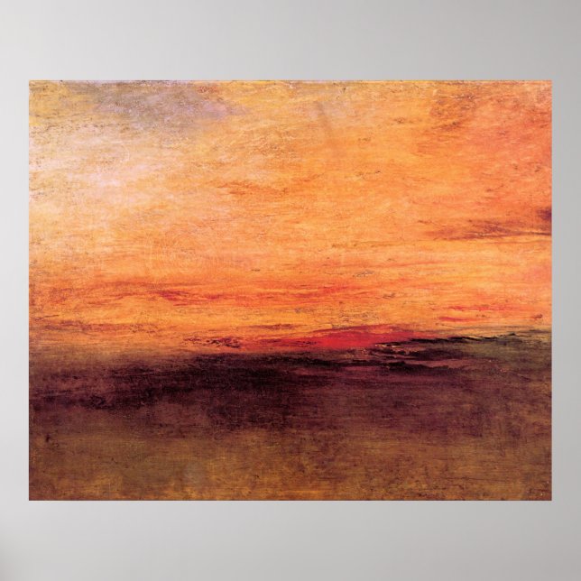 Poster Coucher de soleil par Joseph Mallord Turner (Devant)