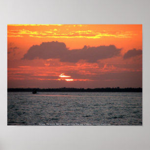 Poster Coucher de soleil, Placencia, Belize