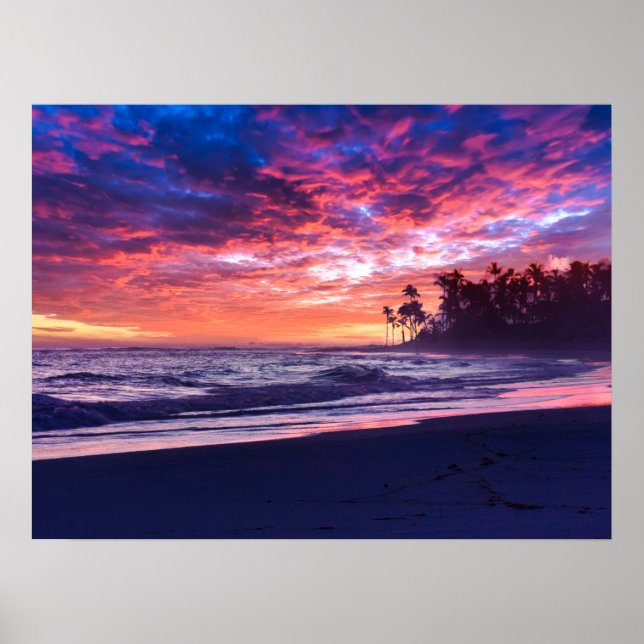 Poster Coucher de soleil rose bleu photo 178 (Devant)