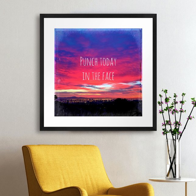 Poster Coucher de soleil rose chaud aujourd'hui dans le v (Créateur téléchargé)