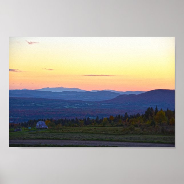 Poster Coucher de soleil Sentinel Rock Vermont (Devant)