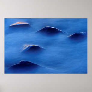 Poster Coucher de soleil sur des rochers faisant saillie