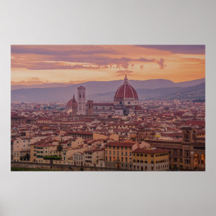 Poster Coucher de soleil sur Florence, Italie