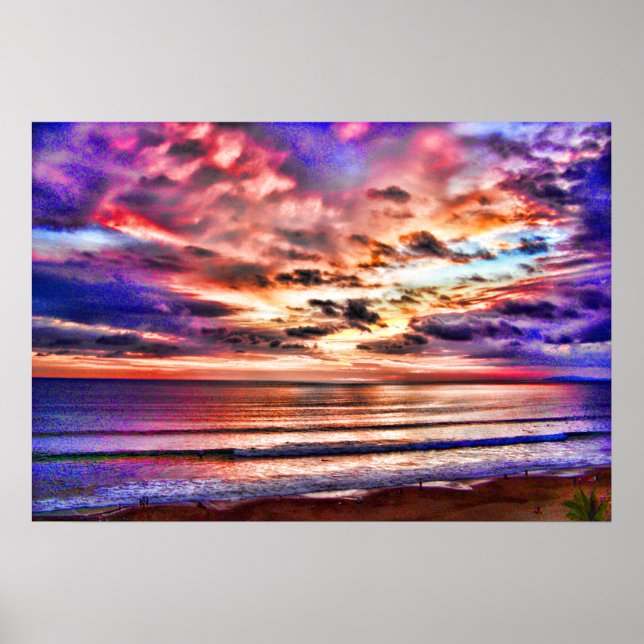 Poster Coucher de soleil sur Jaco Beach Costa Rica (Devant)