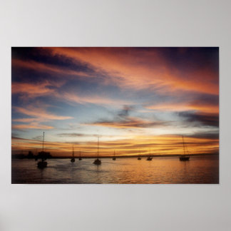 Poster Coucher de soleil sur la baie de La Paz