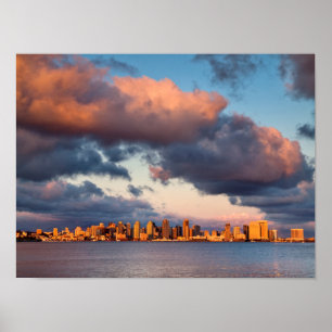 Poster Coucher de soleil sur la baie de San Diego