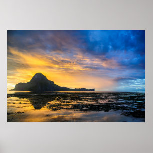Poster Coucher de soleil sur la baie d'El Nido
