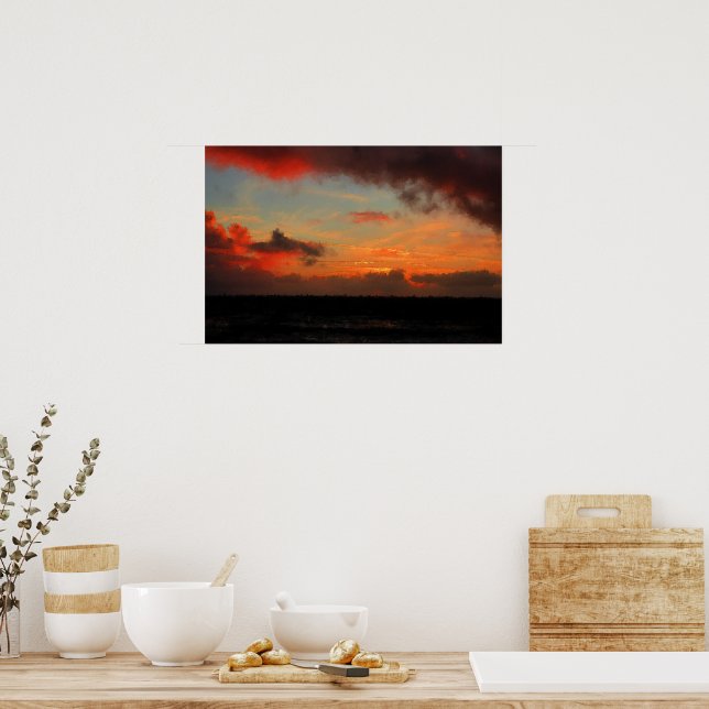 POSTER COUCHER DE SOLEIL SUR LA MER (Cuisine)