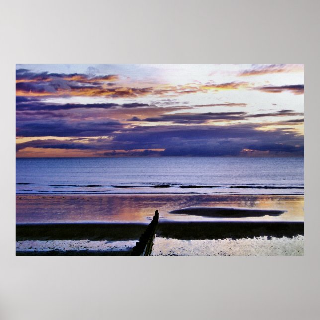 POSTER COUCHER DE SOLEIL SUR LA MER (Devant)