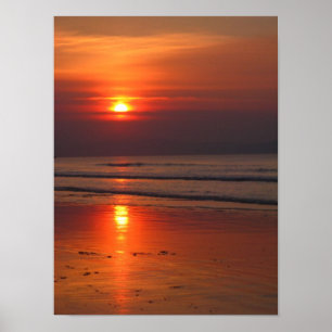 Poster Coucher de soleil sur la mer d'Irlande