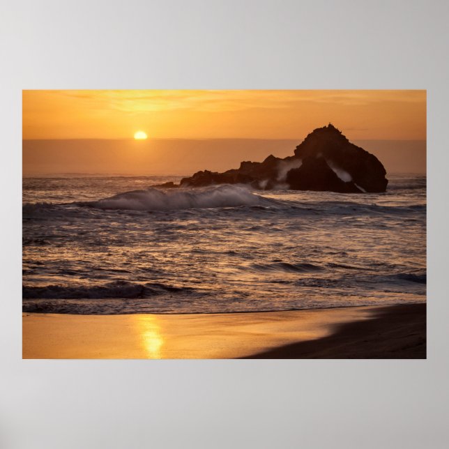 Poster Coucher De Soleil Sur La Plage De Pfeiffer (Devant)