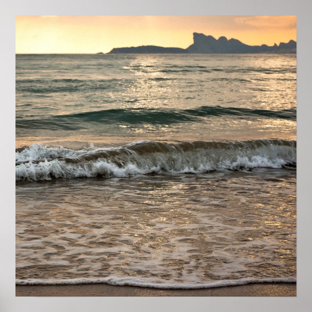 Poster Coucher de soleil sur la plage de Saint Cyr - Pays (Devant)