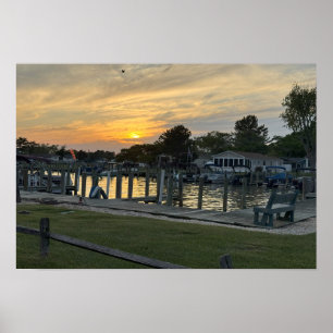 Poster Coucher de soleil sur l'affiche de la baie