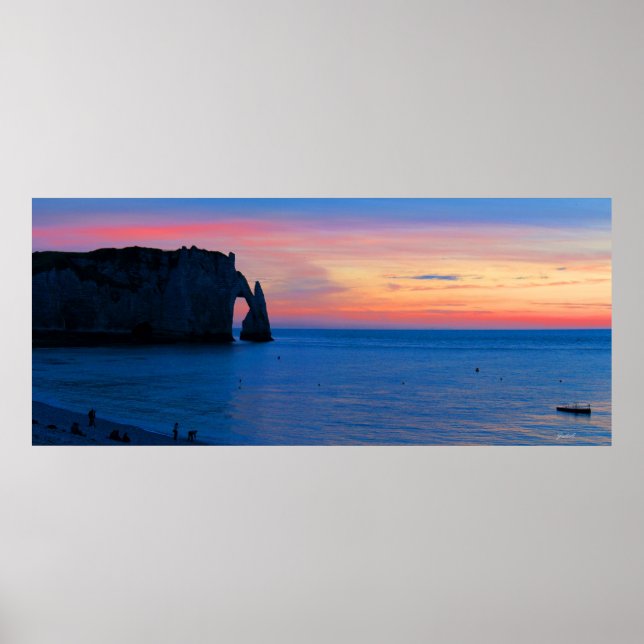 Poster Coucher de soleil sur l'affiche d'Etretat (Devant)