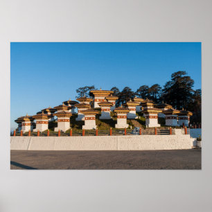 Poster Coucher de soleil sur le col de Dochula - Bhoutan,