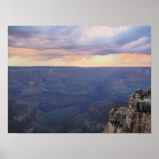Poster Coucher de soleil sur le Grand Canyon après la tem (Devant)