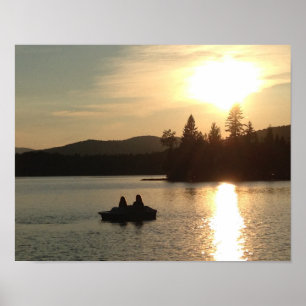 Poster Coucher de soleil sur le lac Adirondack