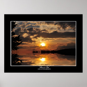 Poster Coucher de soleil sur le lac Nature Imprimer