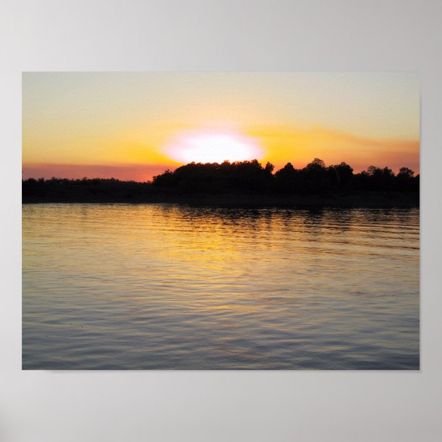 Poster Coucher de soleil sur le Mississippi (Devant)