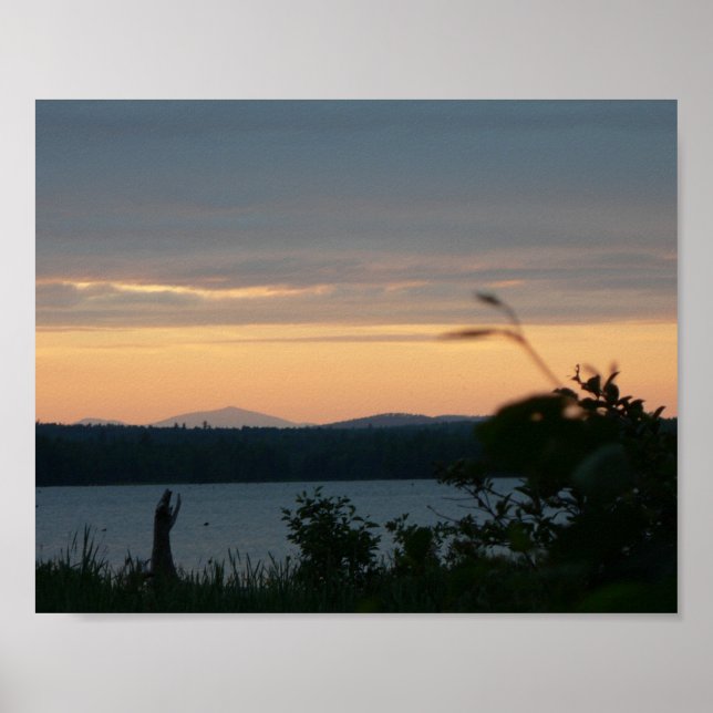 Poster Coucher de soleil sur le Mont Kathadin, Maine (Devant)