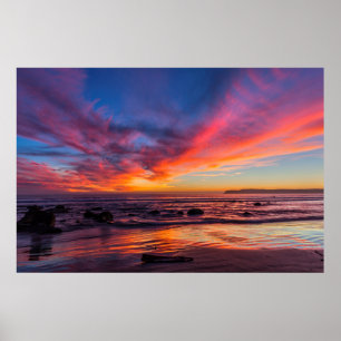 Poster Coucher de soleil sur le Pacifique depuis Coronado