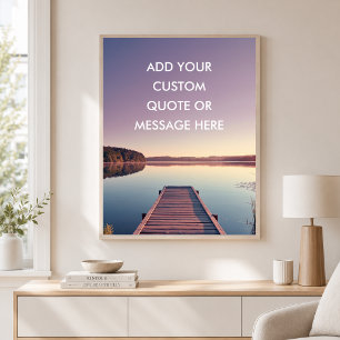 Poster Coucher de soleil sur le quai du lac - Créez votre