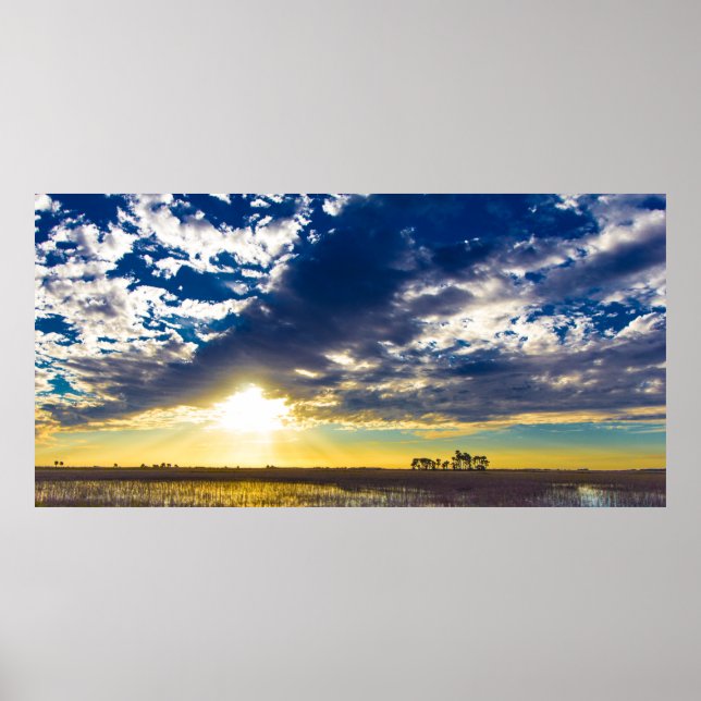 Poster Coucher de soleil sur le Ranchland de Floride du S (Devant)