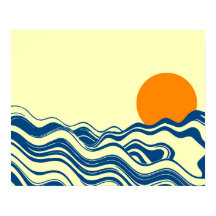 Coucher de soleil sur les vagues